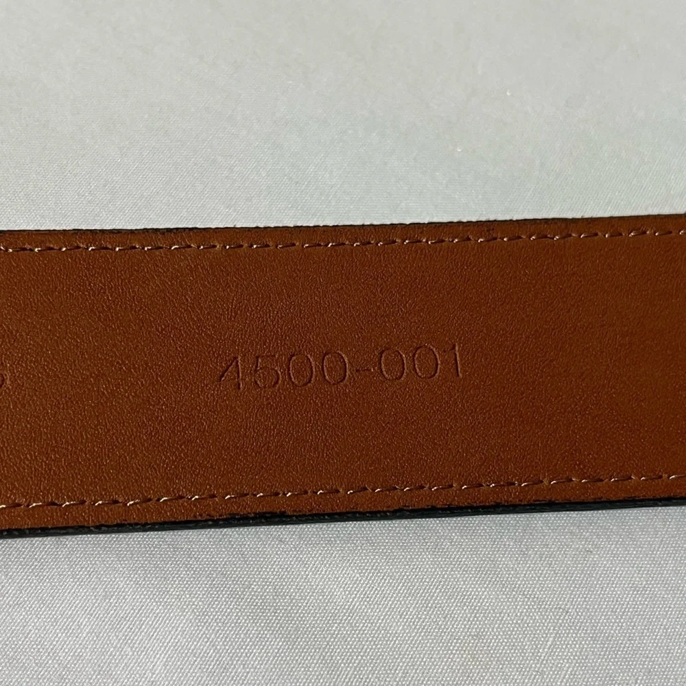 NEW Jos A Bank Leather Belt Men's Black Silver Buckle with Leather Accent